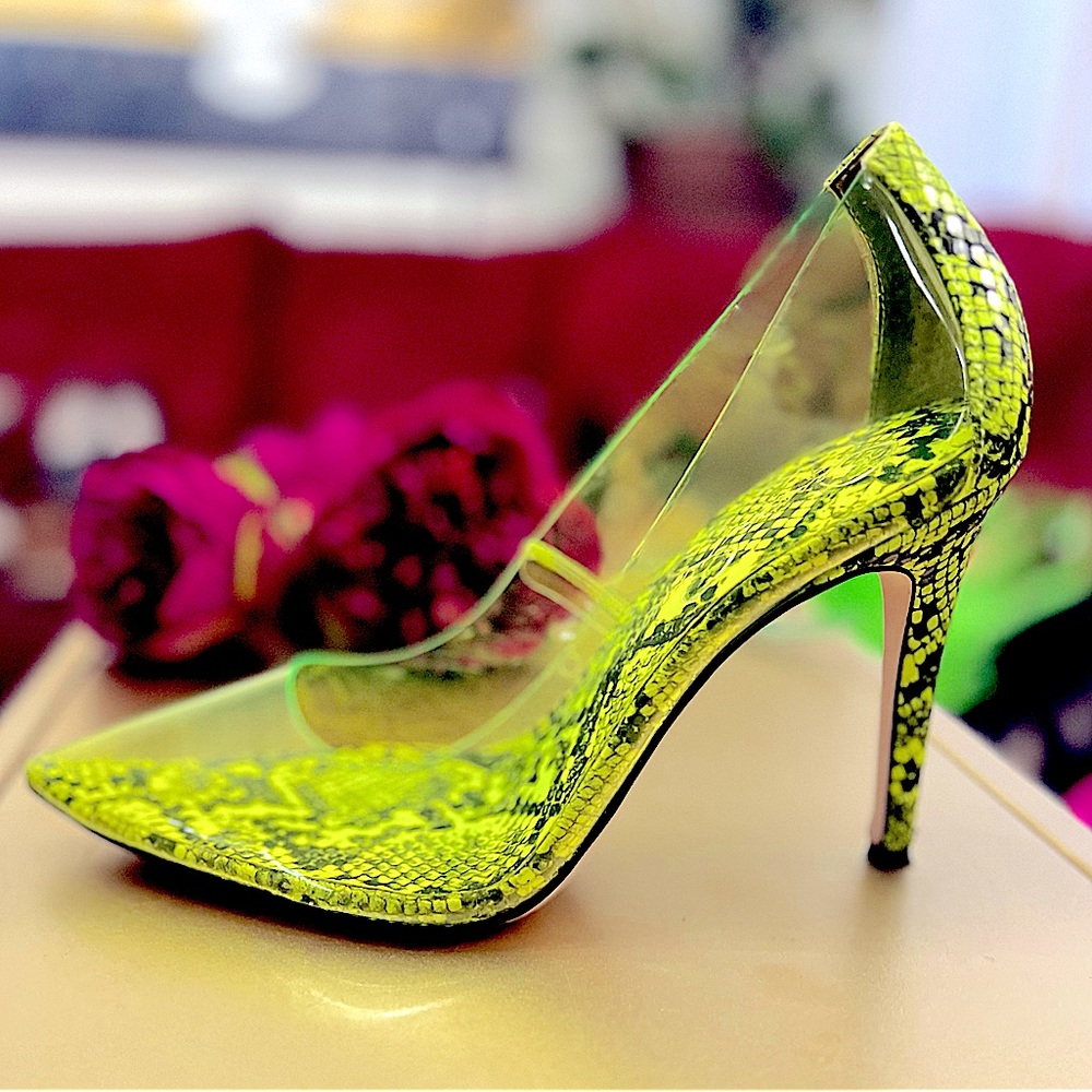 Jessica Simpson Neon Green Python Pixera Pumps
